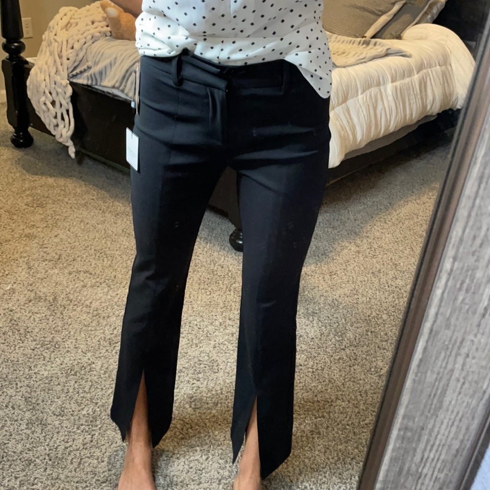 Black flare work pants